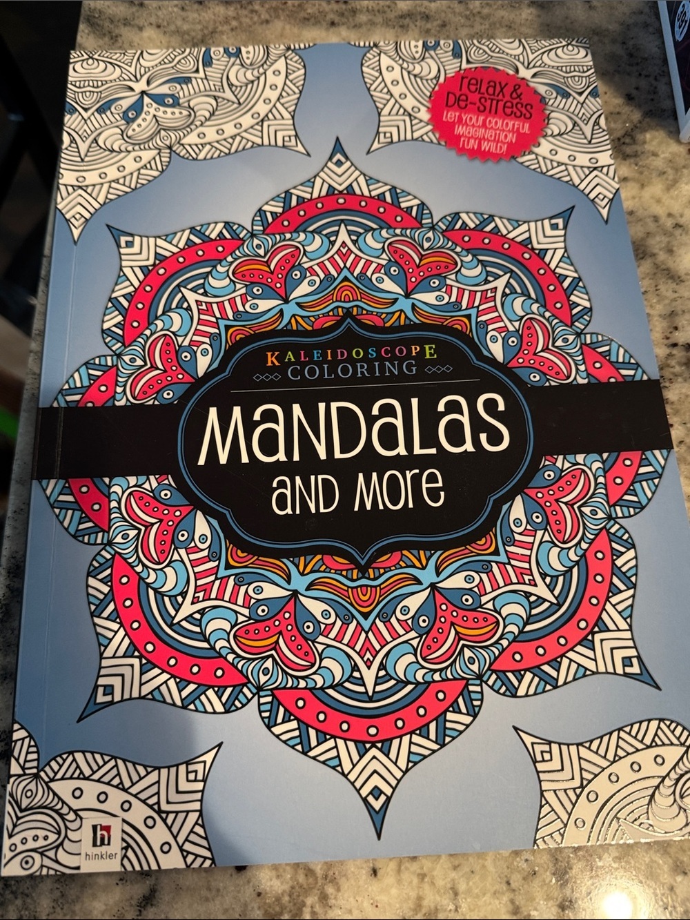 Mandalas and More Kaleidoscope Coloring Book - Blue Cover. New